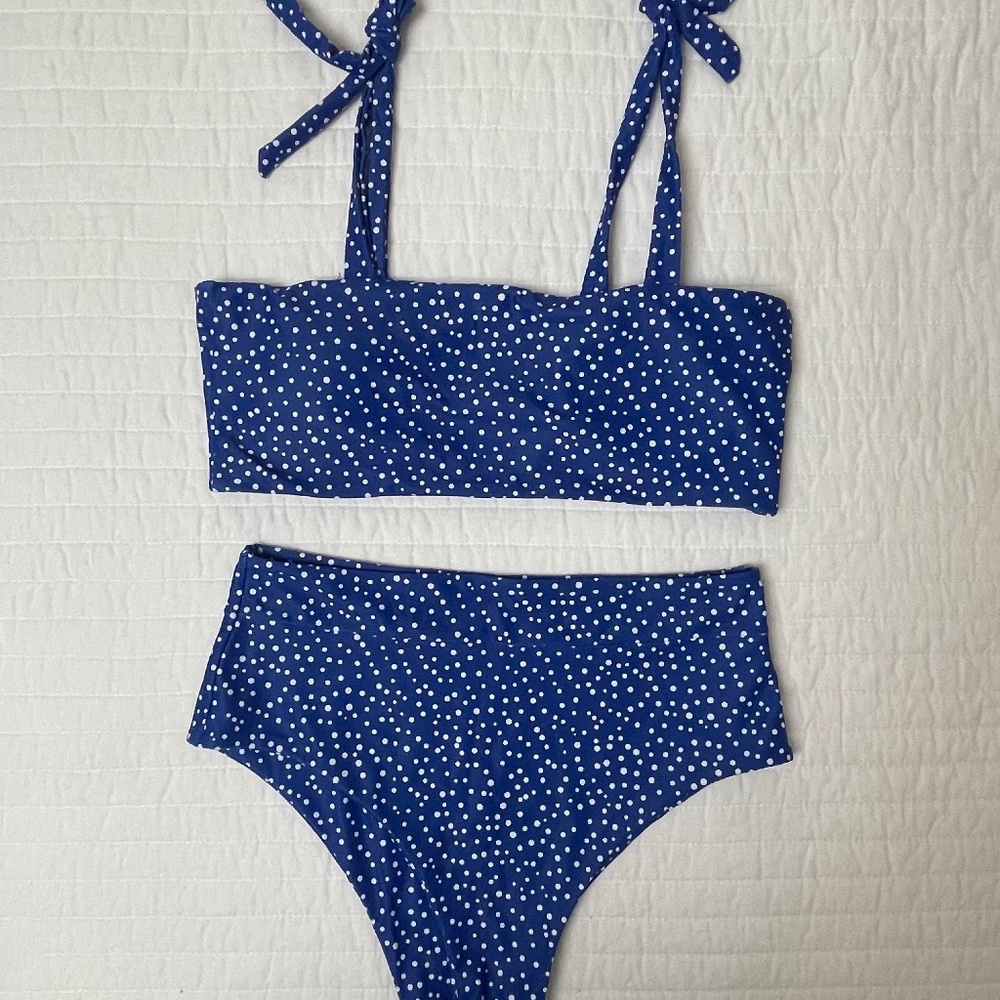 SHEIN blue dot bikini